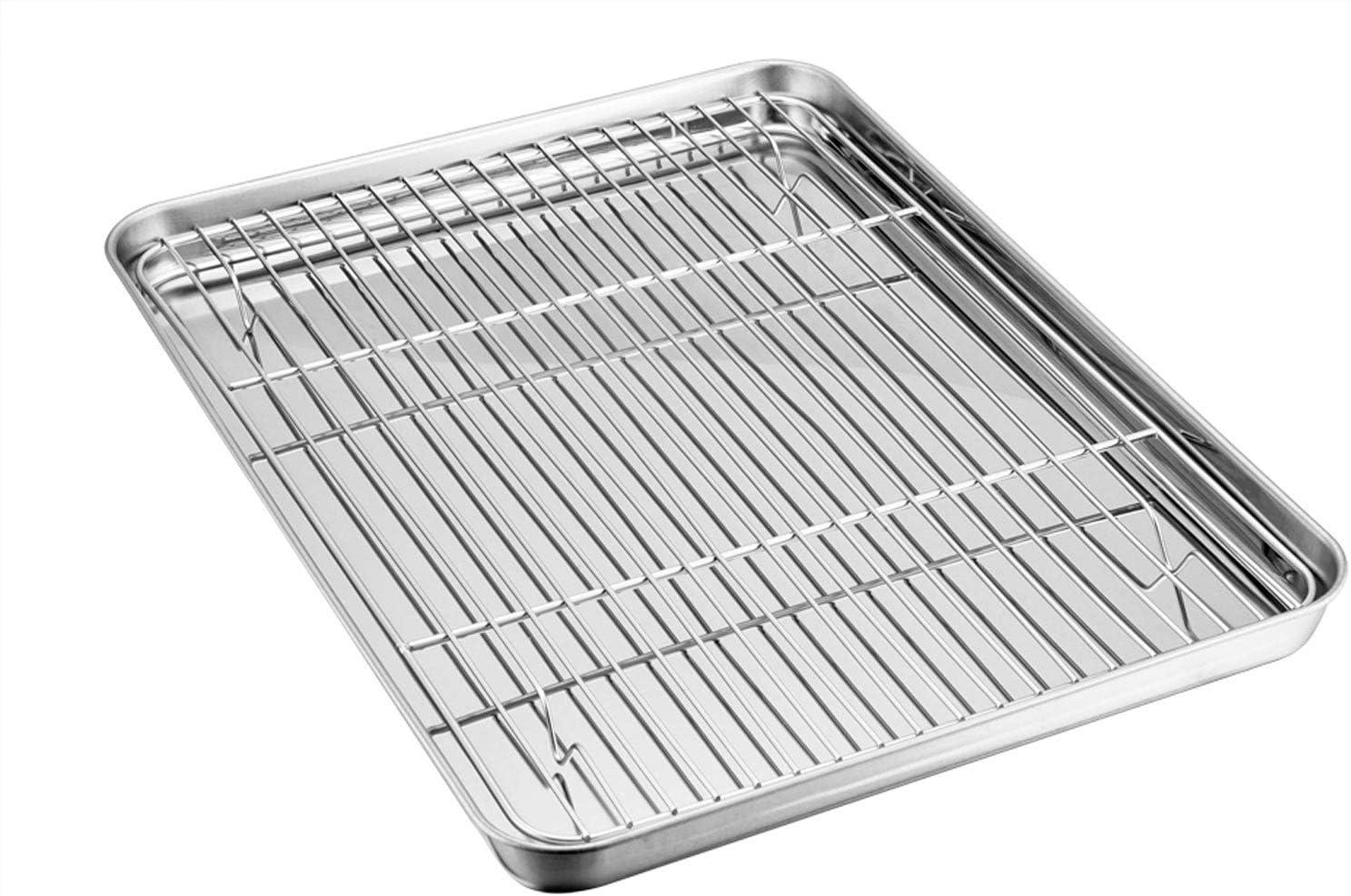 Medium Stainless Steel Baking Sheet with Rack Set