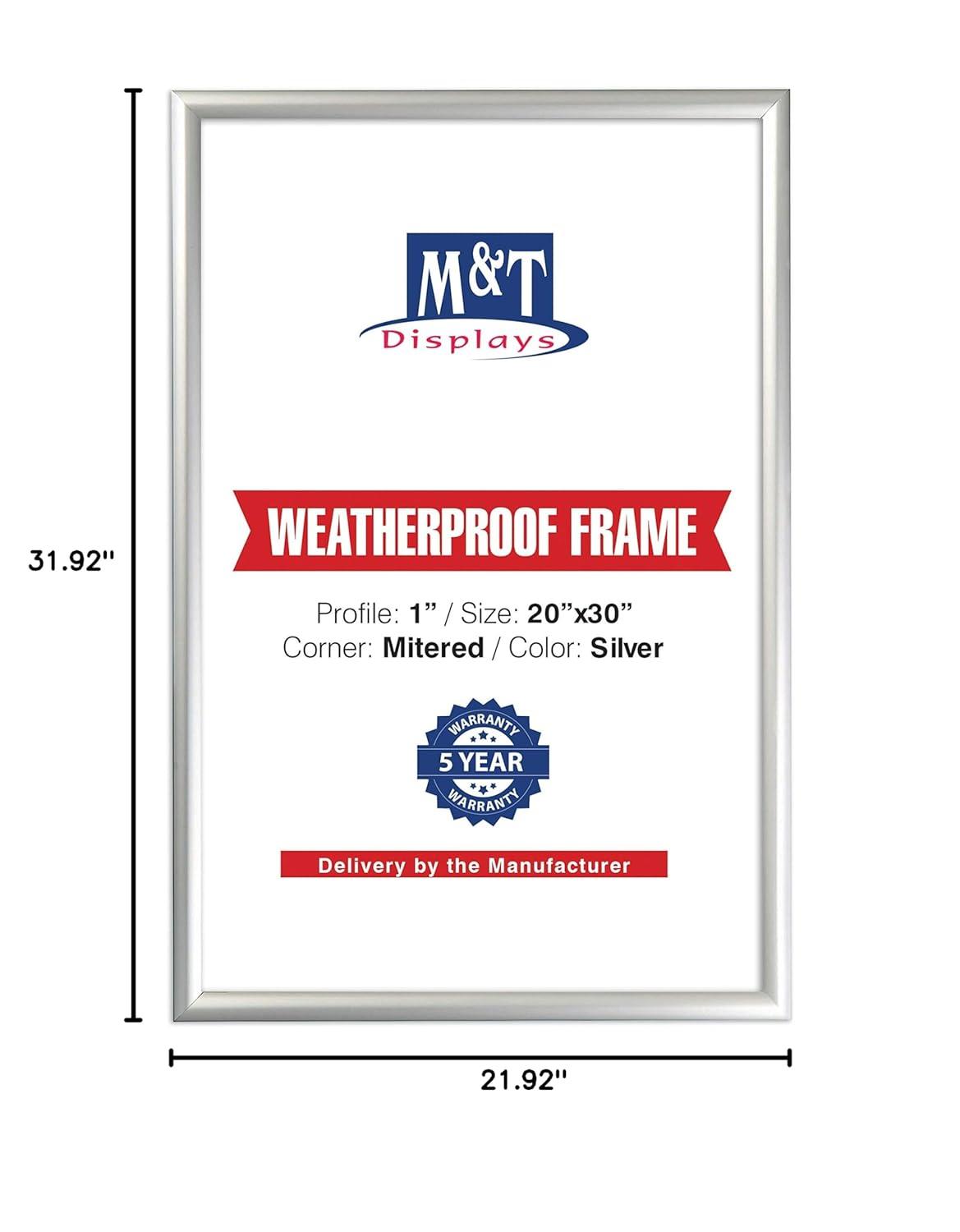 MT Displays Weatherproof Outdoor Snap Poster Frame