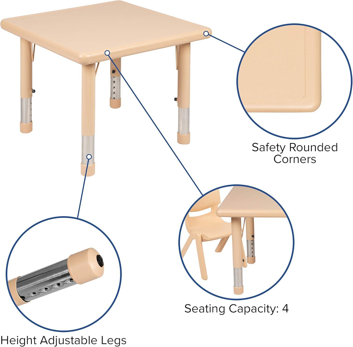 Goddard Square Plastic Adjustable Height Kids Activity Table by Flash Furniture