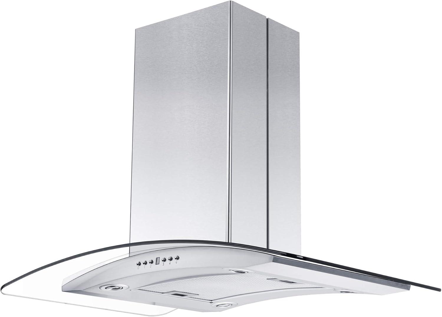 ZLINE ZLINE 36 in. Convertible Vent Isl& Mount Range Hood in Stainless Steel & Glass (GL14i-36)
