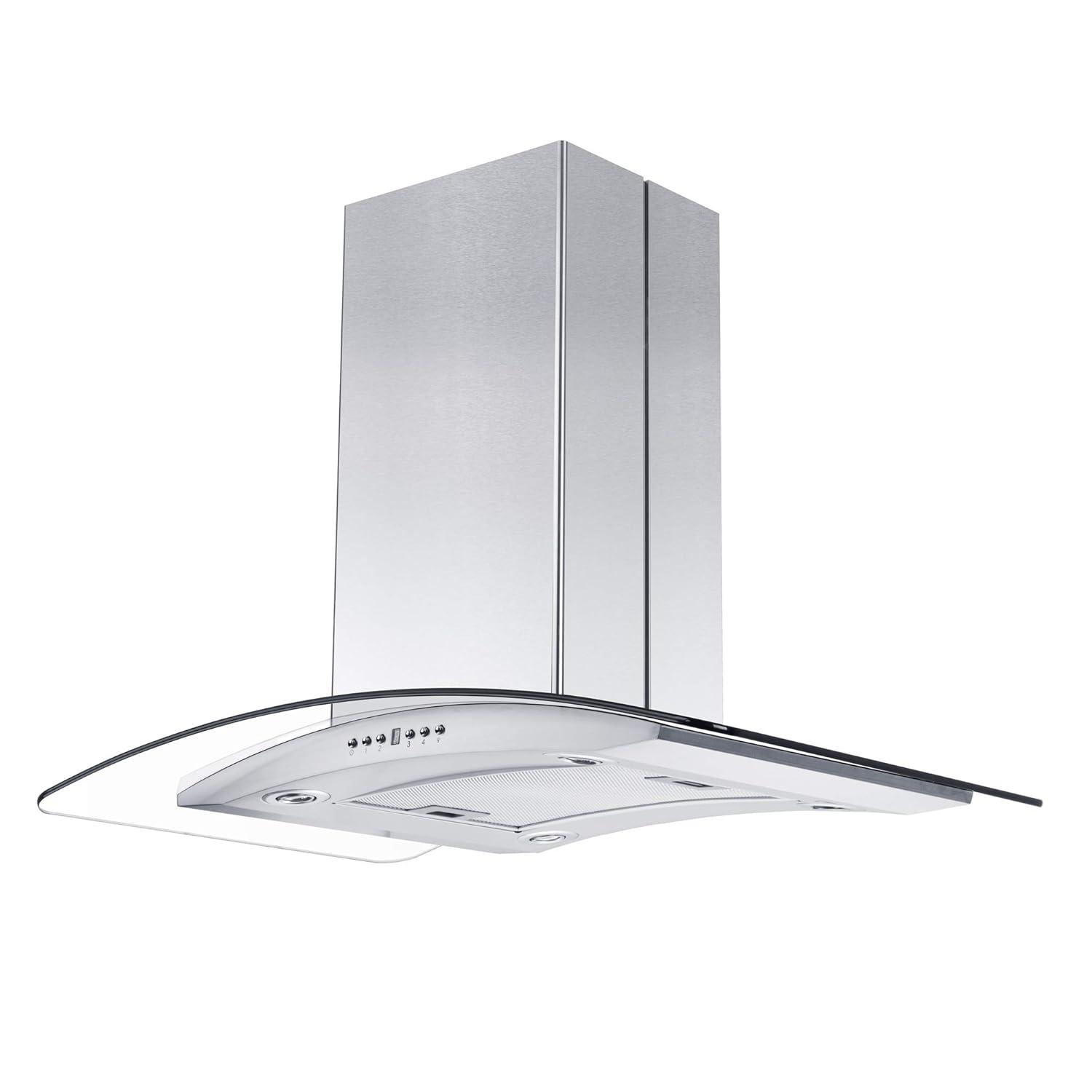 ZLINE ZLINE 36 in. Convertible Vent Isl& Mount Range Hood in Stainless Steel & Glass (GL14i-36)