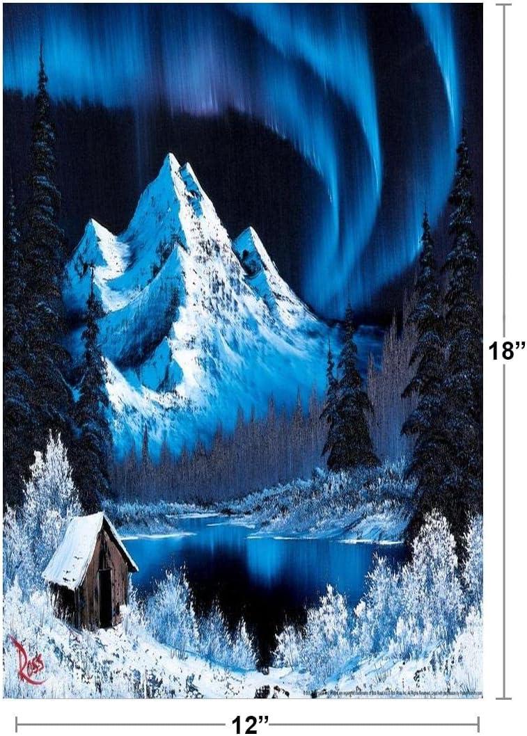 Bob Ross Northern Lights Art Print Bob Ross Poster Bob Ross Collection Bob Art Paintings Happy Accidents Bob Ross Print Decor Mountains Painting Wall Art Cool Wall Art Print Poster 18x12