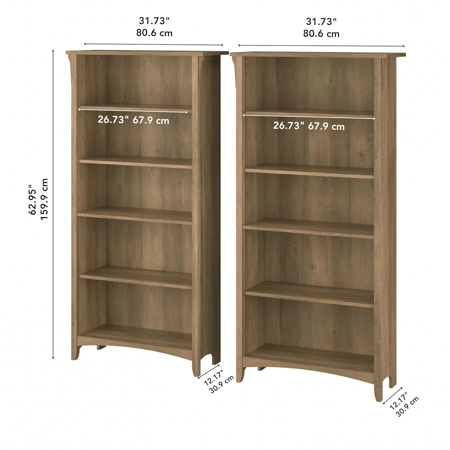 Red Barrel Studio® Khadesha Tall 5 Shelf Bookcase - Set Of 2