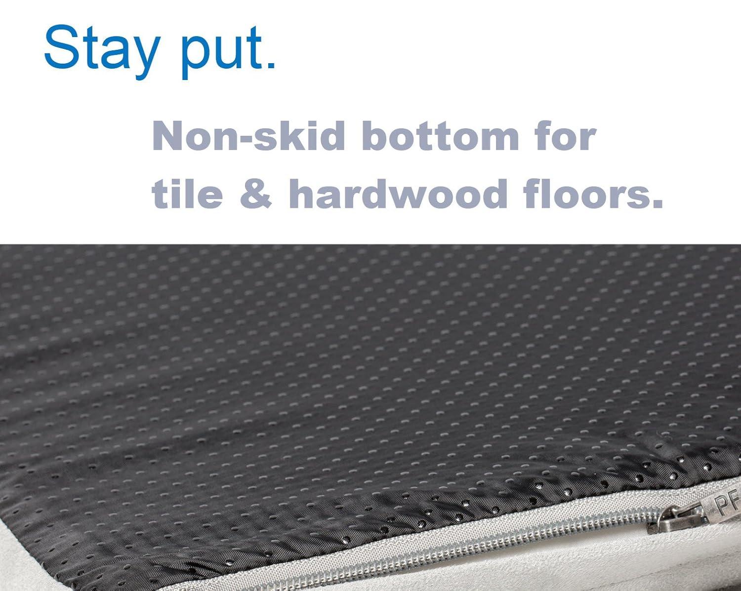 PetFusion BetterLounge Suede Orthopedic Memory Foam Dog Bed, Grey, Large