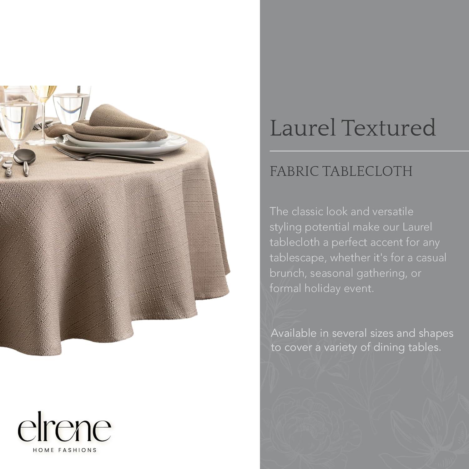 Elrene Laurel Solid Texture Water and Stain Resistant Tablecloth - Elrene Home Fashions