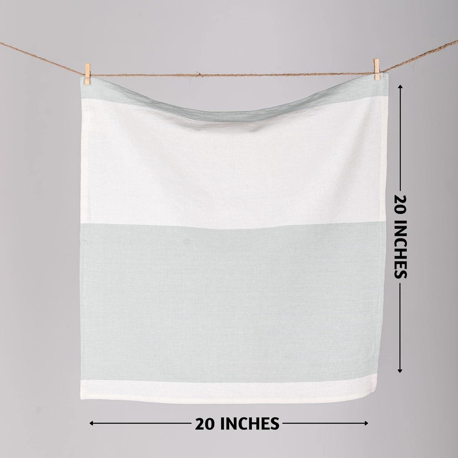 Folkulture Cloth Napkins | (20x20) Set of 4 Cotton Table Napkin Cloth Washable and Soft for Farmhouse Style Decorations | Durable - Reusable, Boho Dinner Napkins Cloth for Dining Room (Misty Green)
