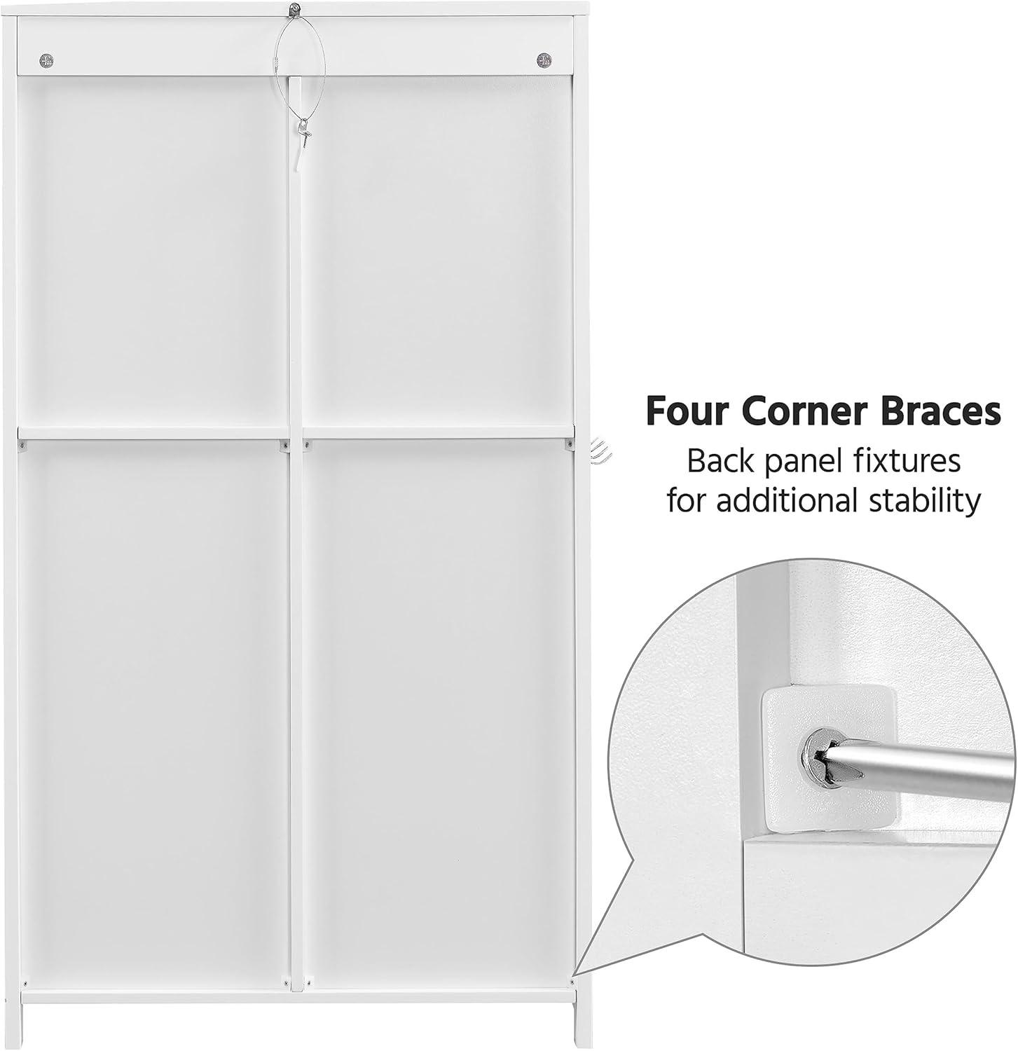 Yaheetech 42" Bathroom Storage Cabinet Floor Cabinet with 3 Drawers, White