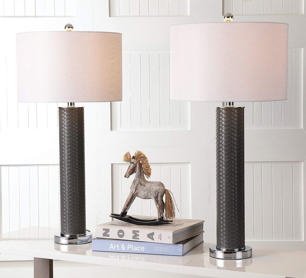 Ollie Table Lamp (Set of 2) - 31.5 Inch Height - LIT4404 - Grey Woven - Safavieh