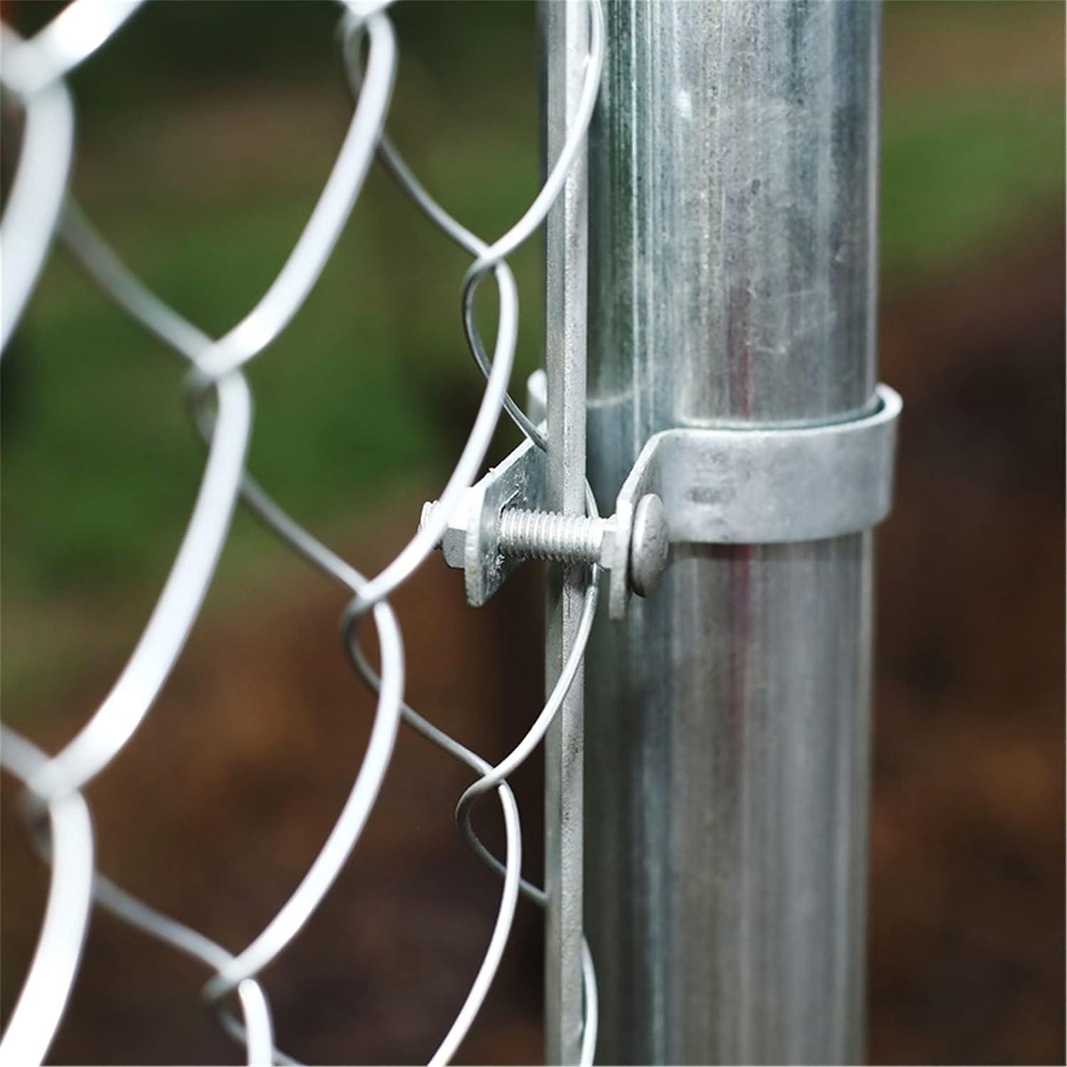 ALEKO KITCLF115G4X50 Galvanized Steel 4 x 50 feet Complete Kit Chain Link Fence 11.5 AWG Silver