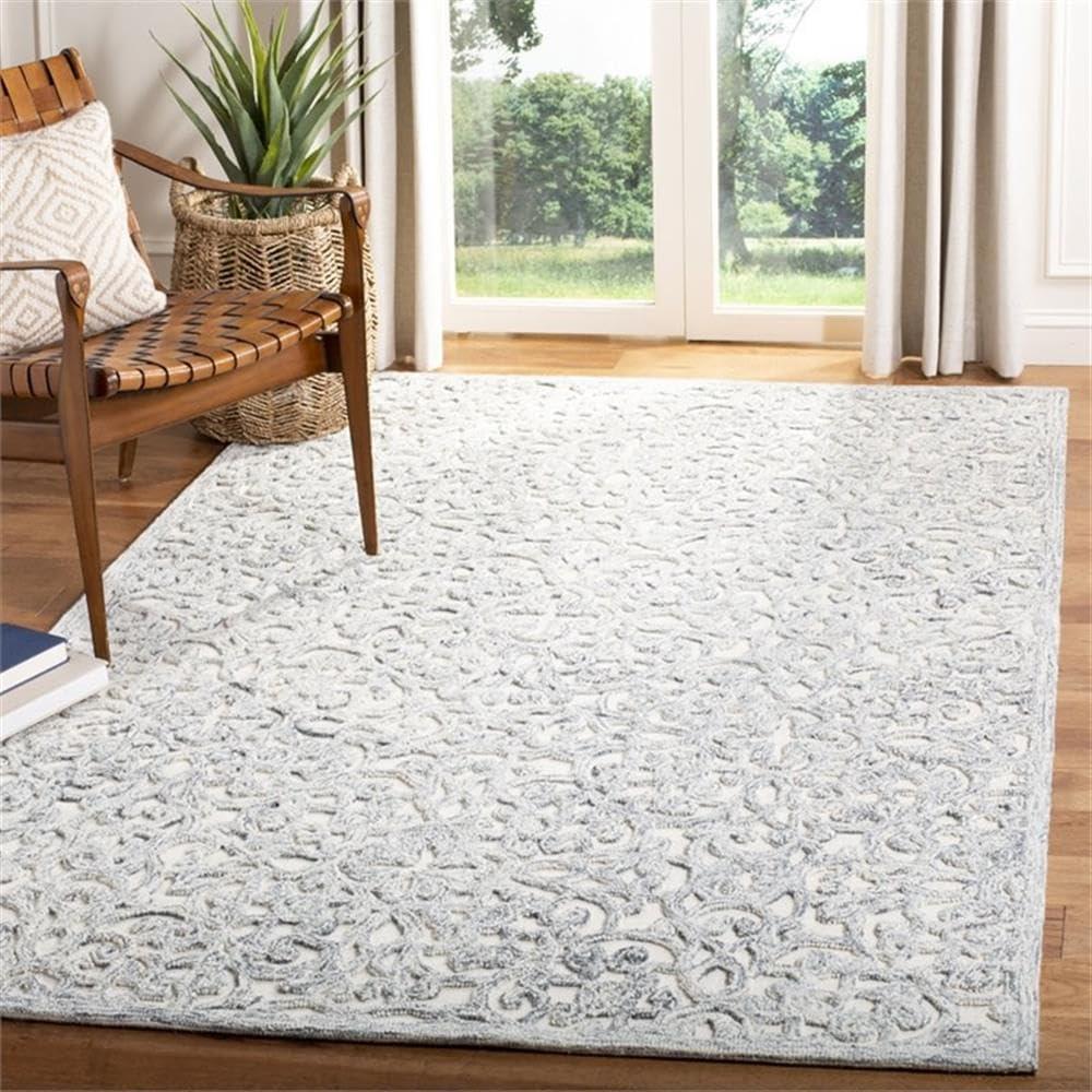 Trace TRC103 Hand Tufted Area Rug - Charcoal/Ivory - 8'x10' - Safavieh.