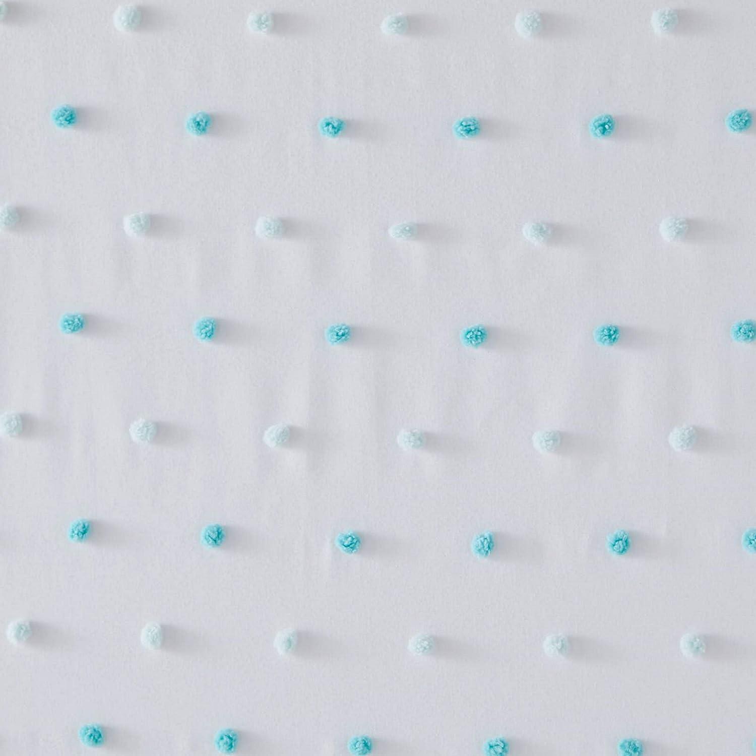 Colorful Dot Aqua Shower Curtain Aqua - Saturday Knight Ltd.: Polyester Swiss Dot, Machine Washable, Buttonhole Top