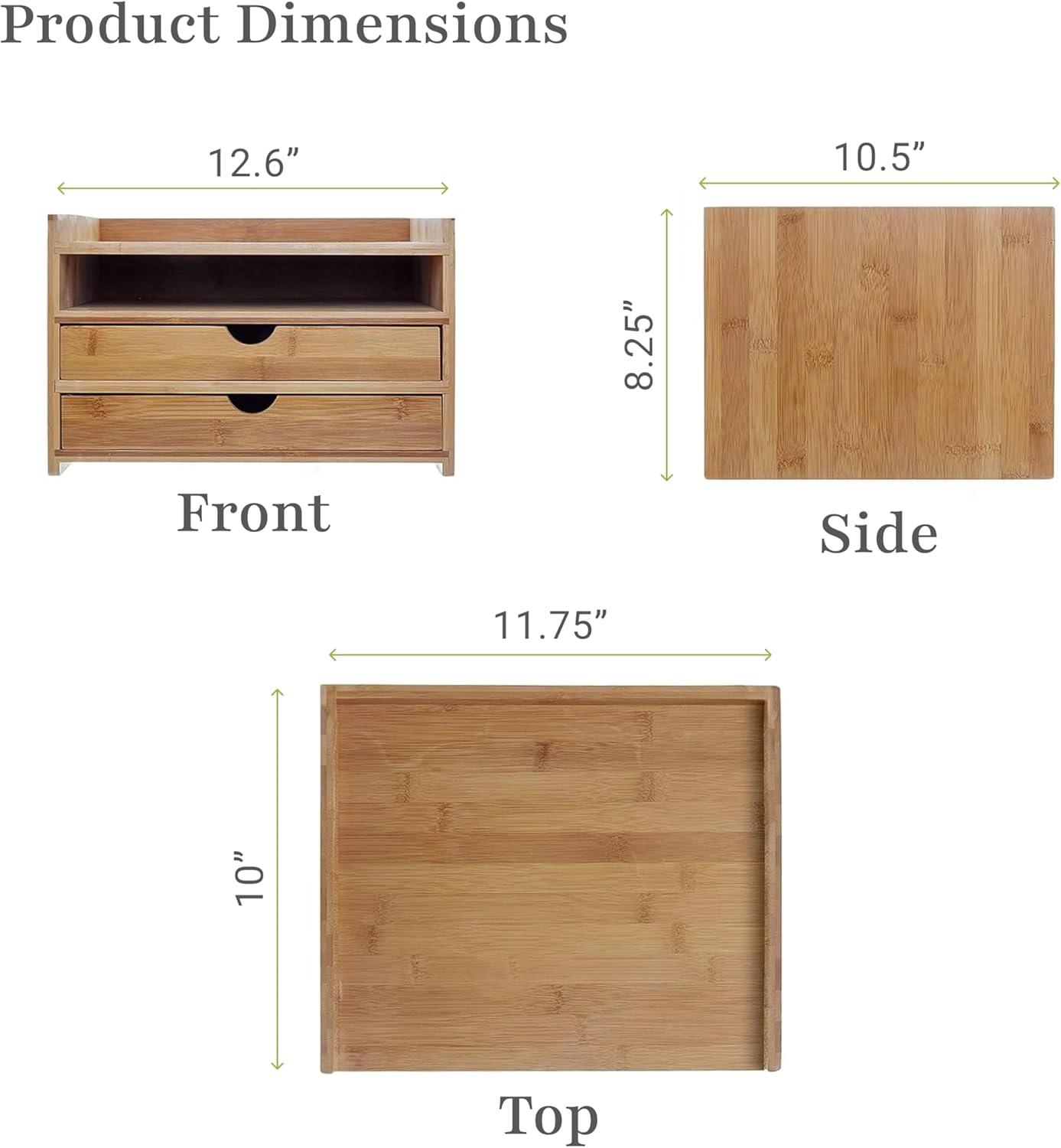 Prosumer'S Choice 3-Tier Bamboo Desktop Organizer With Us Letter Size Drawers for Home