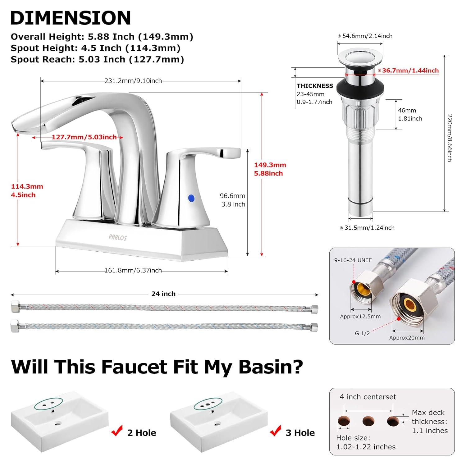 Doris Waterfall Centerset 2-handle Bathroom Faucet with Drain Assembly