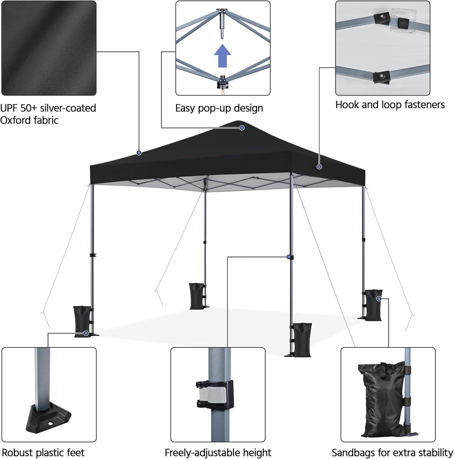 Yaheetech 10x10ft Pop-up Canopy with One-Push-To-Lock Setup Mechanism