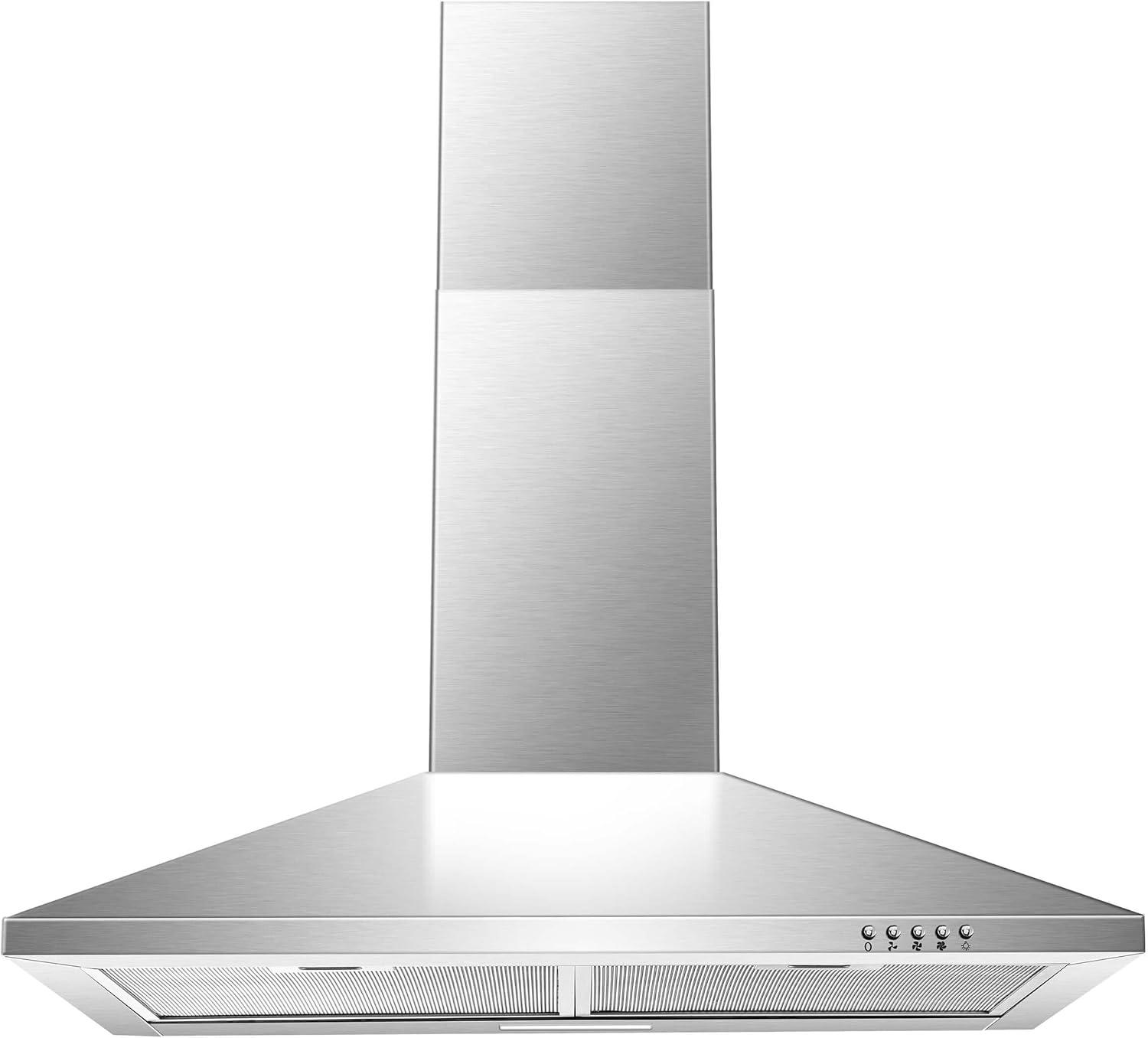 30-Inch Stainless Steel Wall Mounted Range Hood with Aluminum Filters