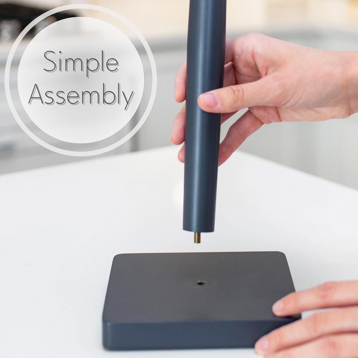 House Perfect Pink Paper Towel Holder – Wood Paper Towel Holder Stand – Great for Kitchen Counters & Bathrooms – Suits Paper Towel Rolls & Reusable Kitchen Towels…