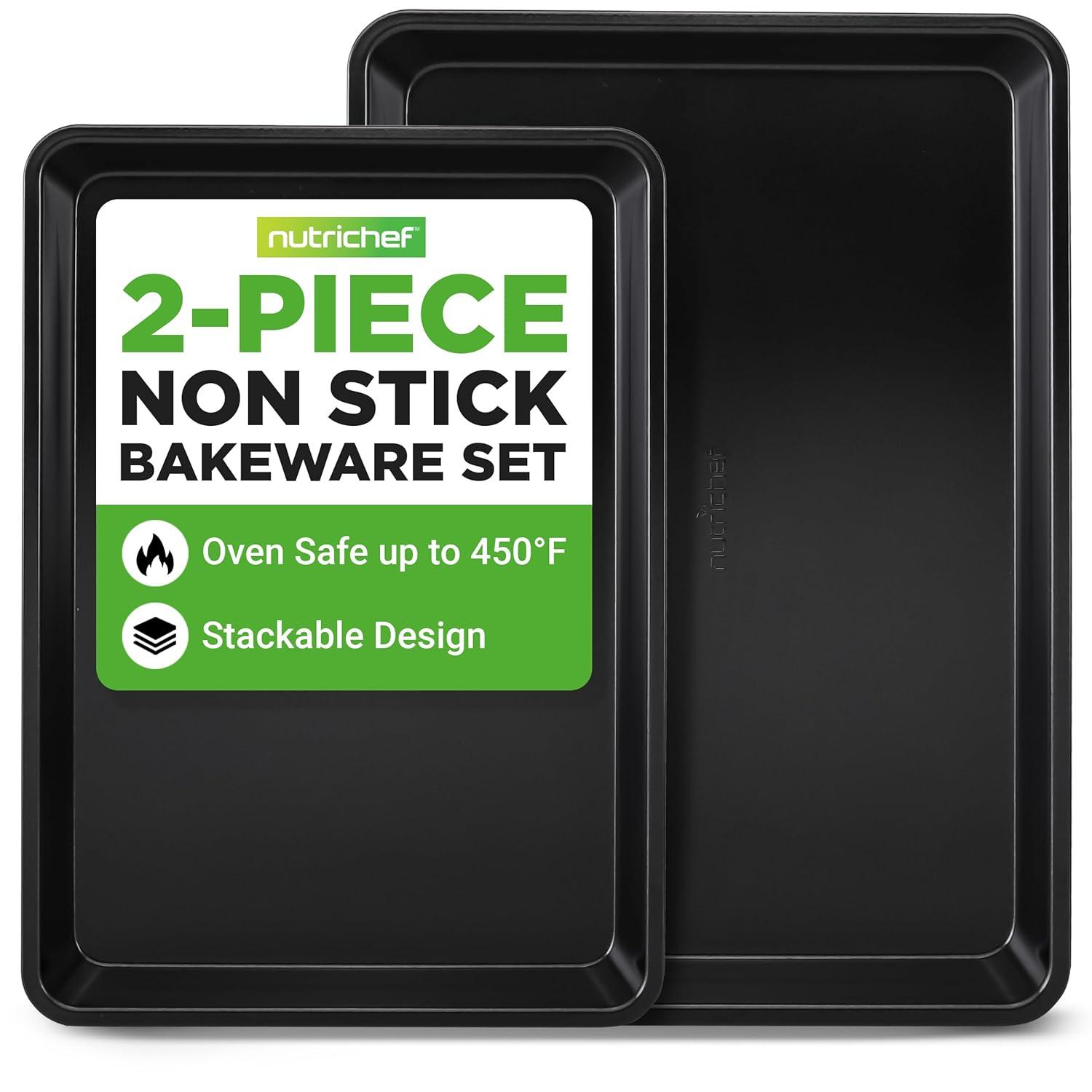 NutriChef NutriChef Non-Stick Steel 2 Piece Baking Sheet Set
