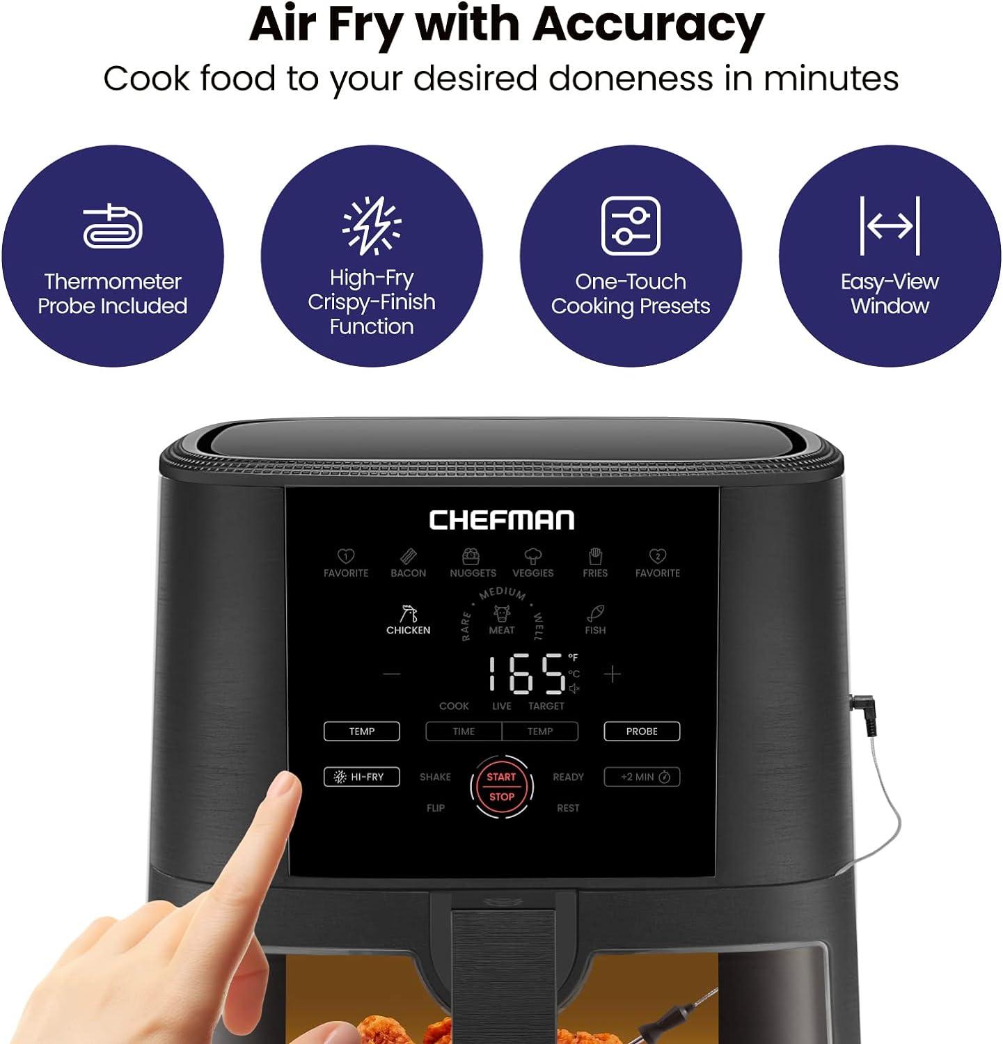 Chefman TurboTouch Easy View Air Fryer, Cook Oil-Free, Convenient Window, 5 Quarts