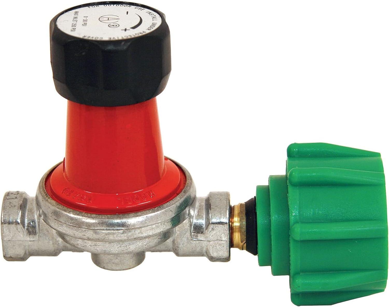 Bayou Classic Adjustable High Pressure Regulator with Green Valve