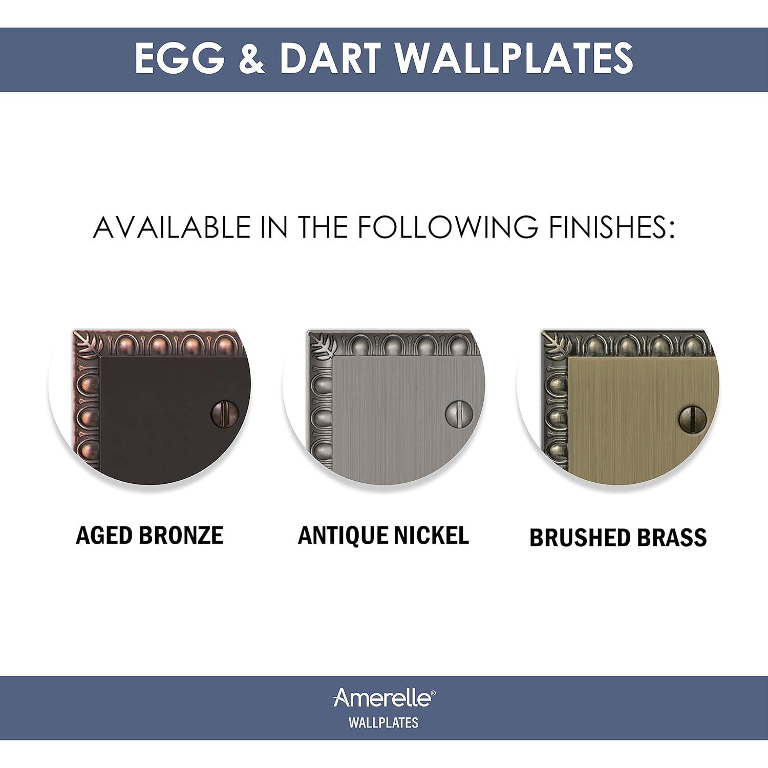 Amerelle 90BVB Egg & Dart Wallplate, 1 Blank, Cast Metal, Aged Bronze, 1-Pack