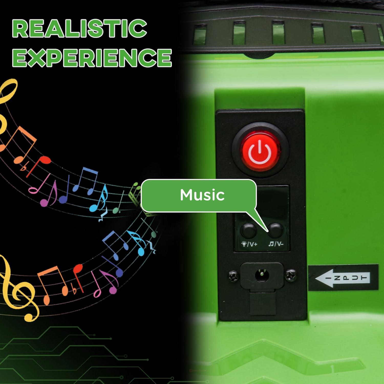 Aosom 12V Kids Bumper Car, 360° Rotation Electric Ride On Car, Twins Motor w/ Parent Remote Control, Safety Belt, LED Lights, Green