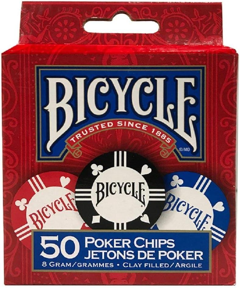 Bicycle 50 Count 8 Gram Clay Poker Chips
