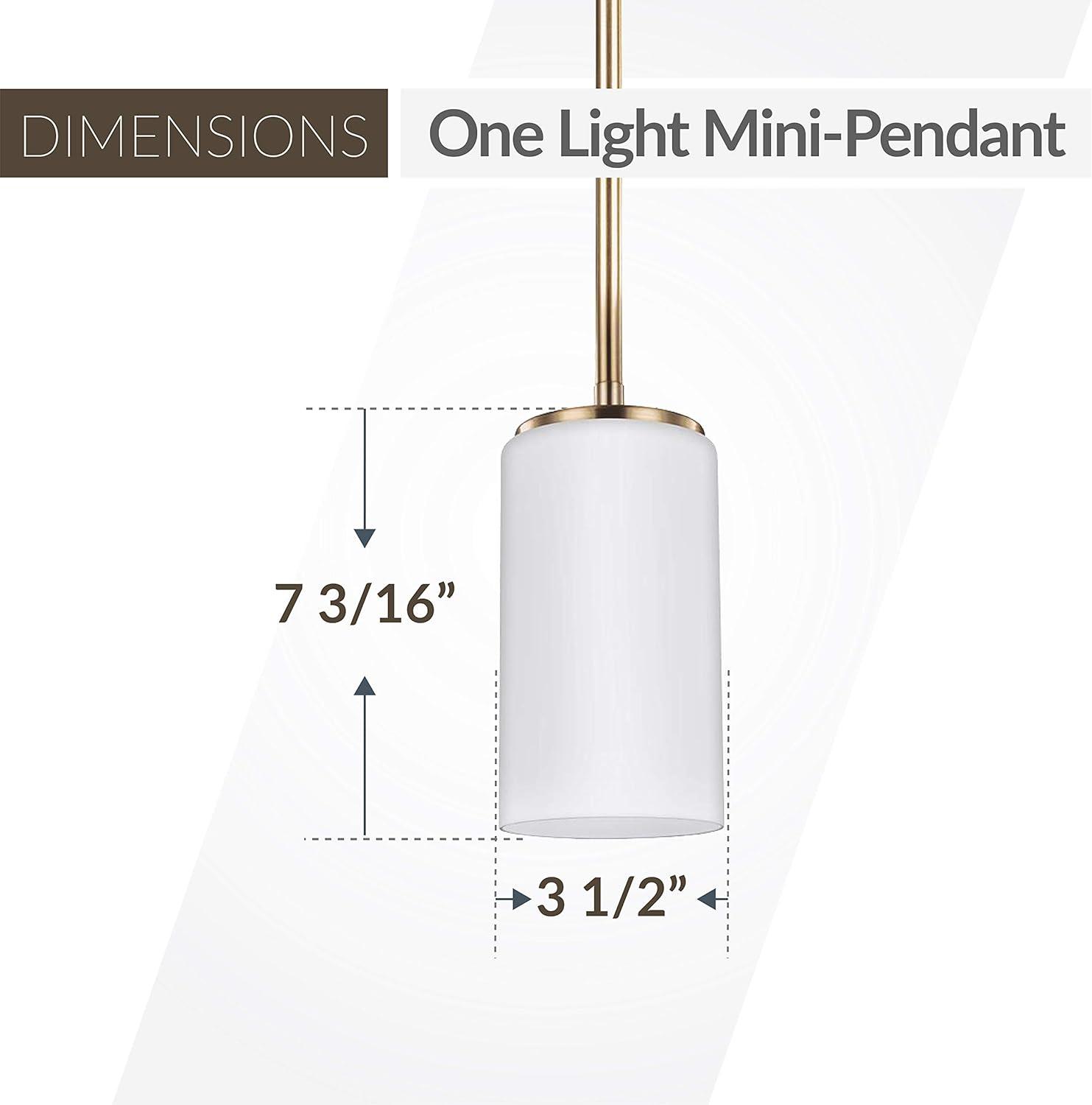 Alturas Mini-Pendant in Satin Brass with Etched Glass Shade