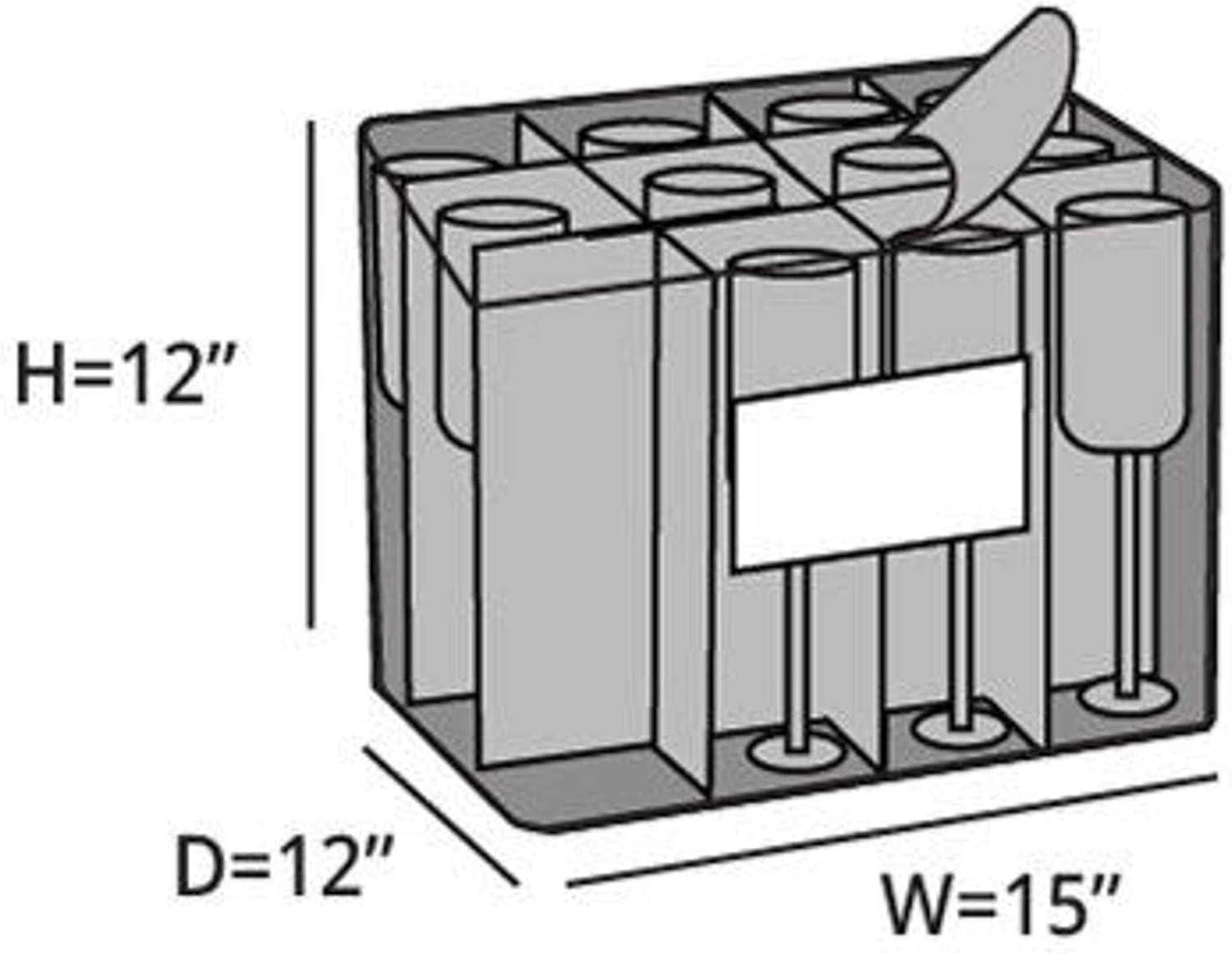 Covermates Keepsakes - Adjustable Glassware Storage - Padded Protection - ID Window - Stain Resistant - Machine Washable - China Storage, Slate