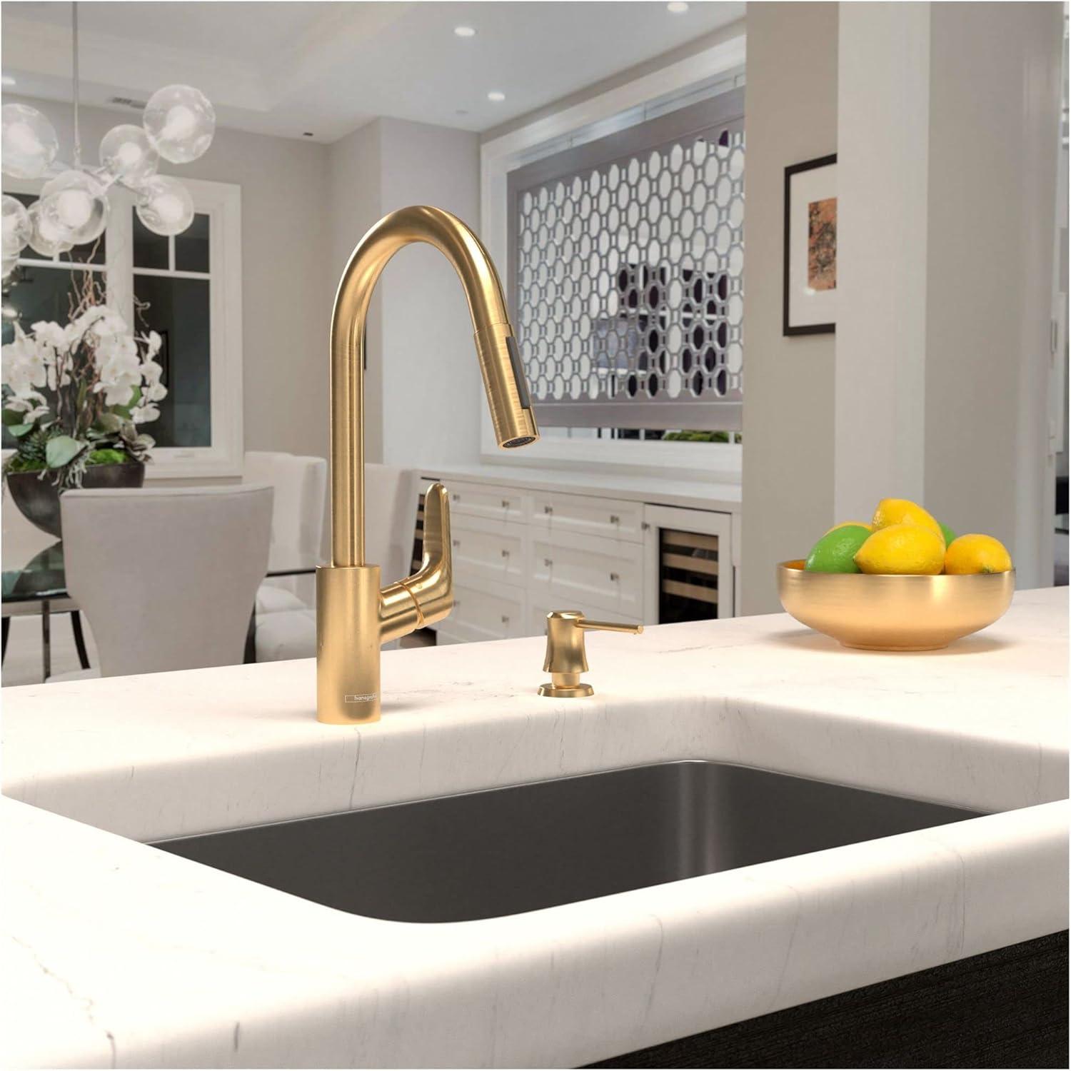 Contemporary Steel Optik Pull-Out Kitchen Faucet with Magnetic Docking