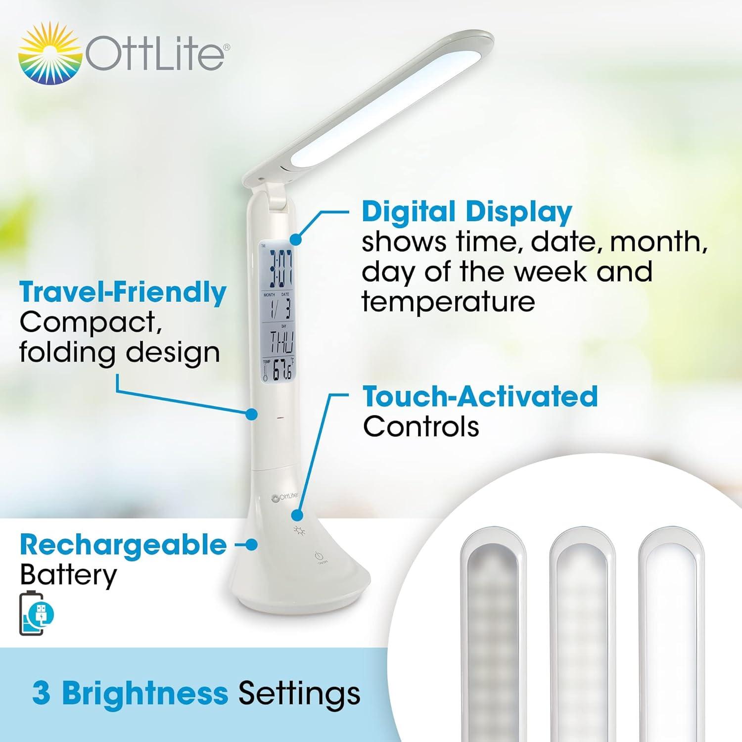 OttLite OttLite Travel LED Task Lamp Cordless, Touch Activated, Portable, Rechargeable Battery