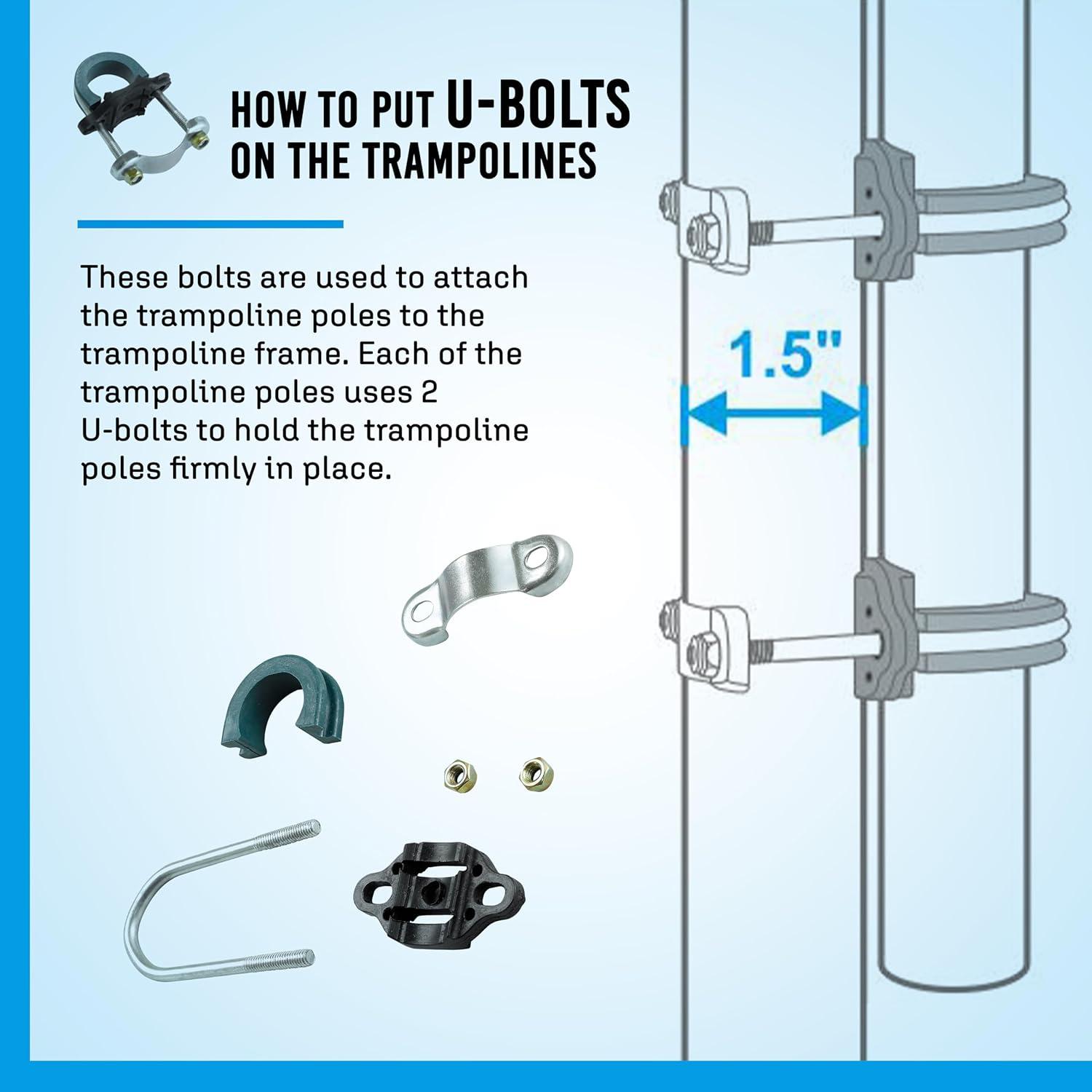 Upper Bounce Machrus 7.5' Trampoline Safety Enclosure with Net, Poles and Foam Sleeves - Trampoline not Included