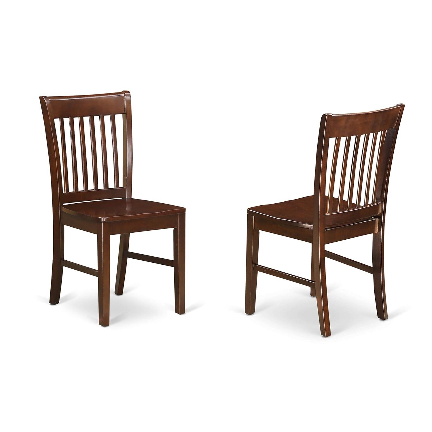 East West Furniture Dover 9-piece Wood Kitchen Table Set in Mahogany