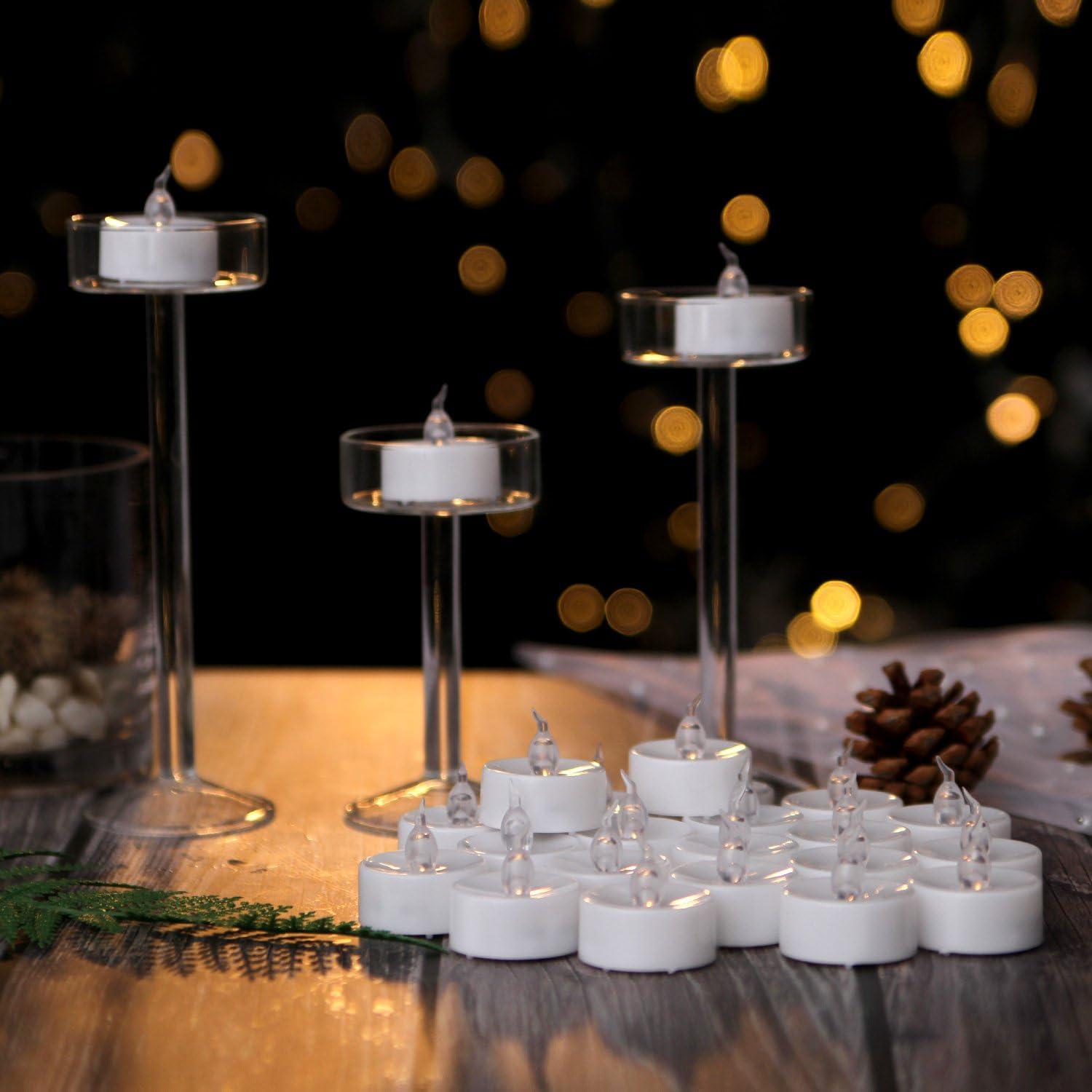 Cool White Flameless LED Tealight Candles, 60 Pack