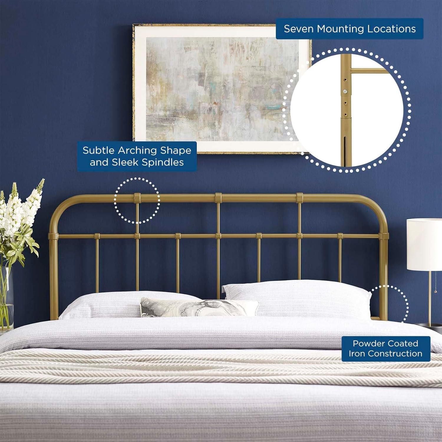 Alessia Full Metal Headboard - Gold