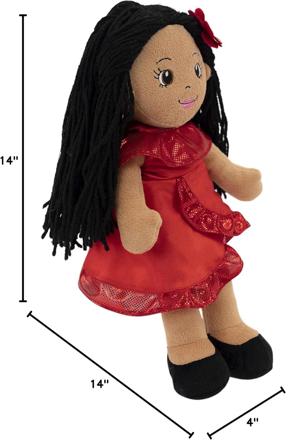 Julie the Salsa Dancer 14" Plush Rag Doll with Red Dress