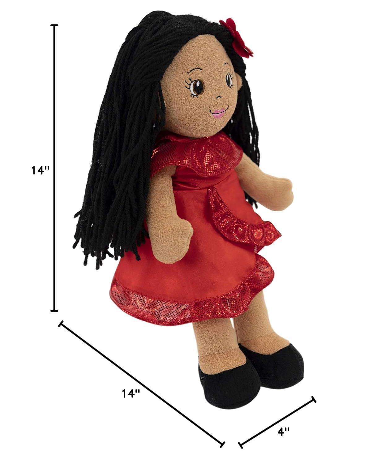 Julie the Salsa Dancer 14" Plush Rag Doll with Red Dress