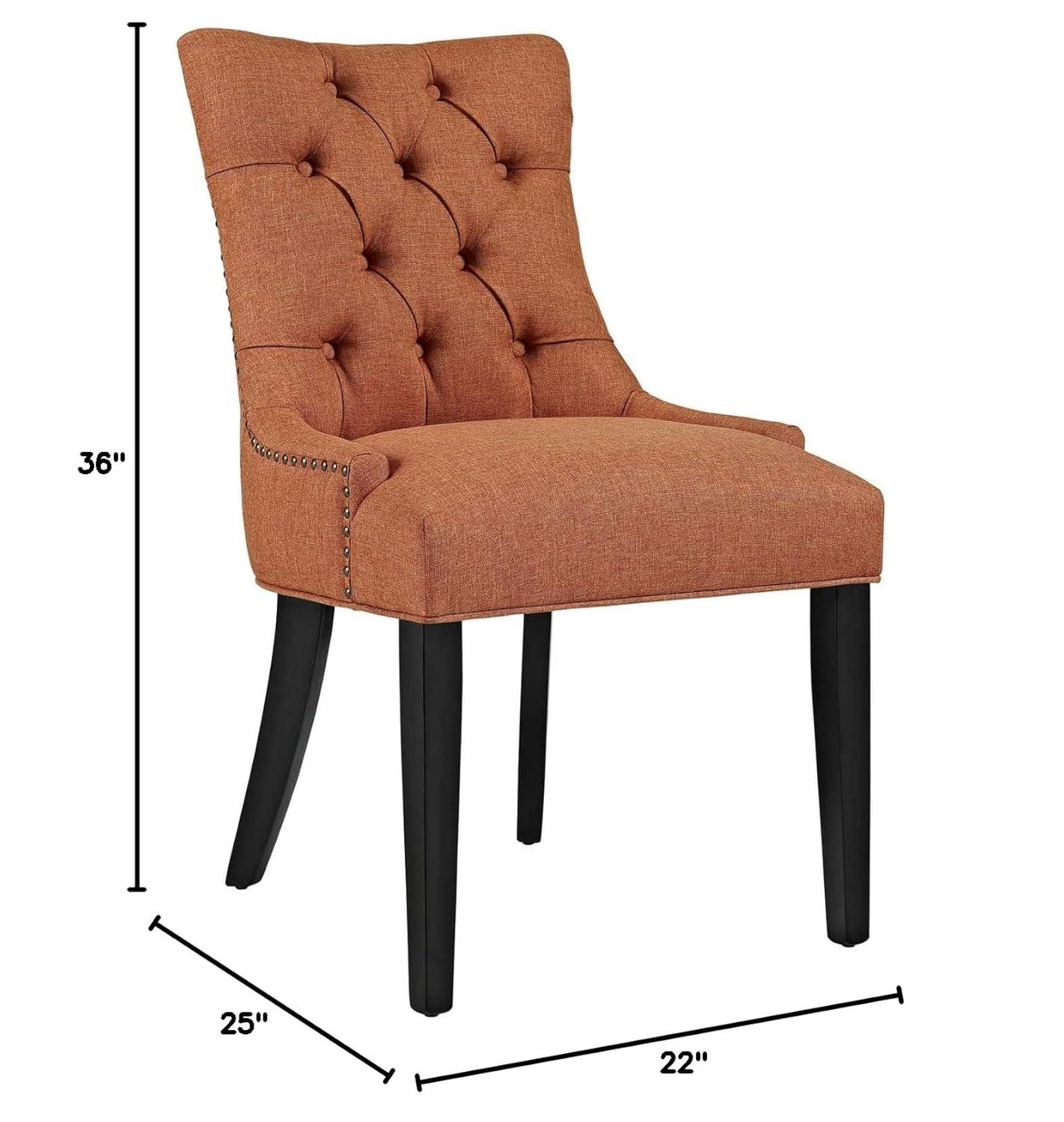Modway Regent Dining Side Chair Fabric Set of 2 Orange