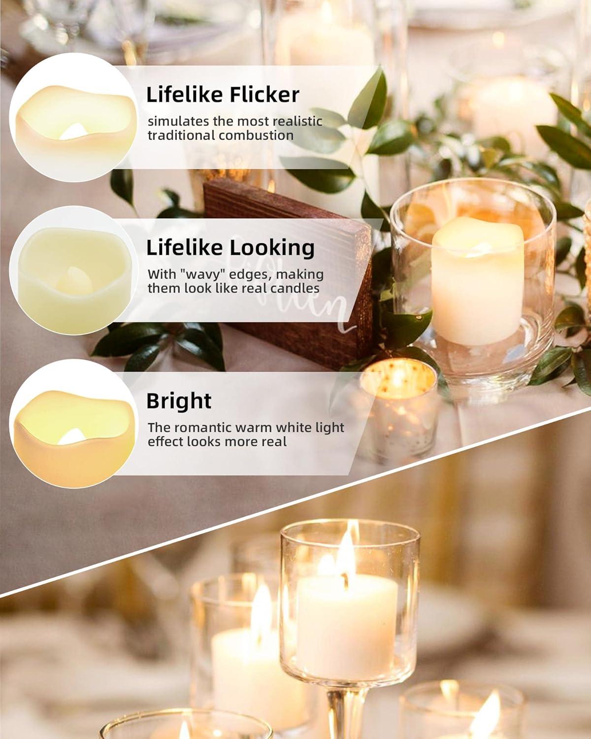 SHYMERY Flameless Votive Candles,Flameless Flickering