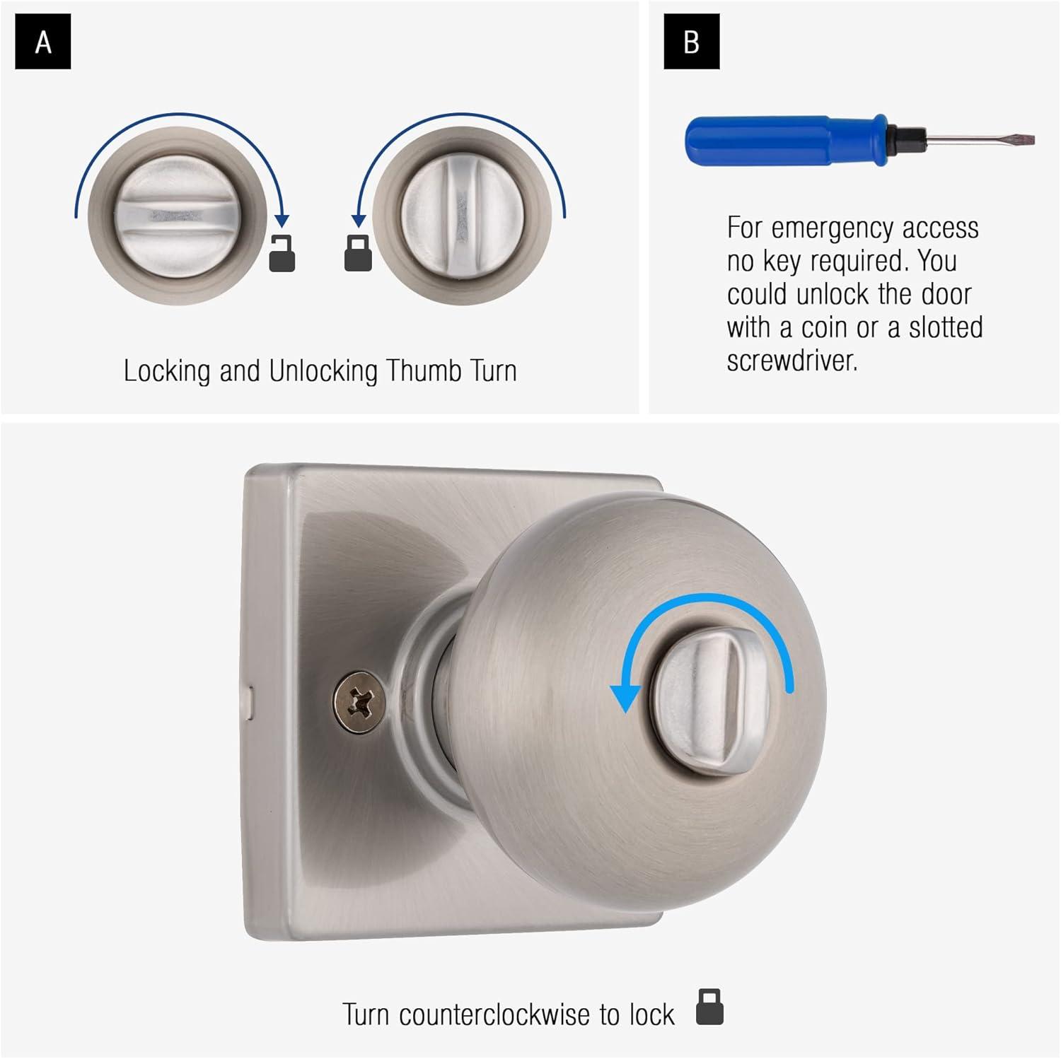 Brinks Mendocino Series Privacy Contemporary Ball Knob