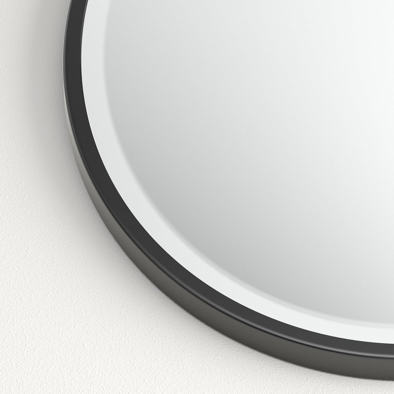 Flush Mount Framed Bathroom Vanity Mirror | Oval Framed Wall Mirror with Beveled Edge | Decorative Wall Mirror for Bathroom, Bedroom, Hallway, Entryway