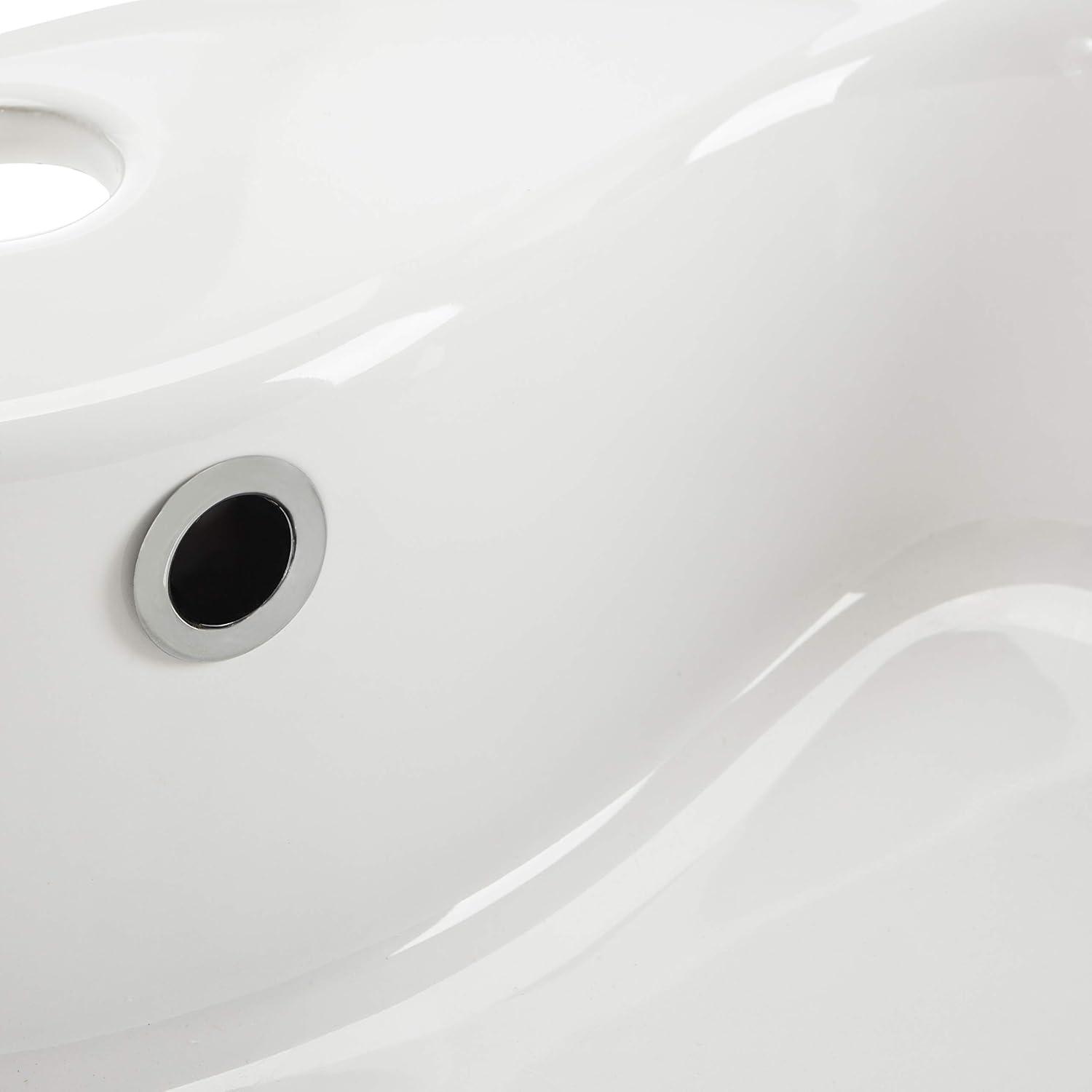 Safavieh Mira 16.92'' White Ceramic Circular Bathroom Sink with Overflow