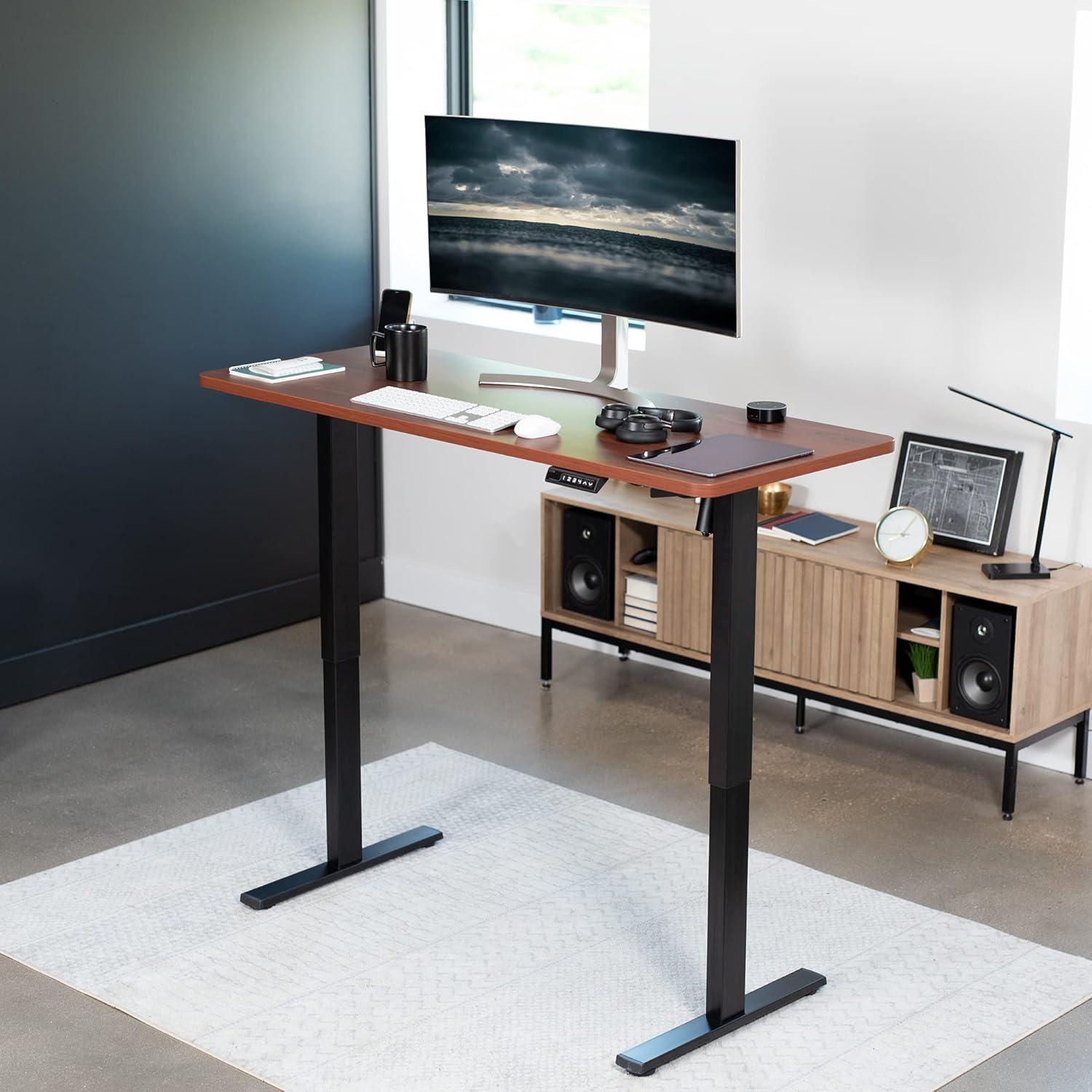 VIVO Single Motor Electric Desk with Push Button Memory Controller