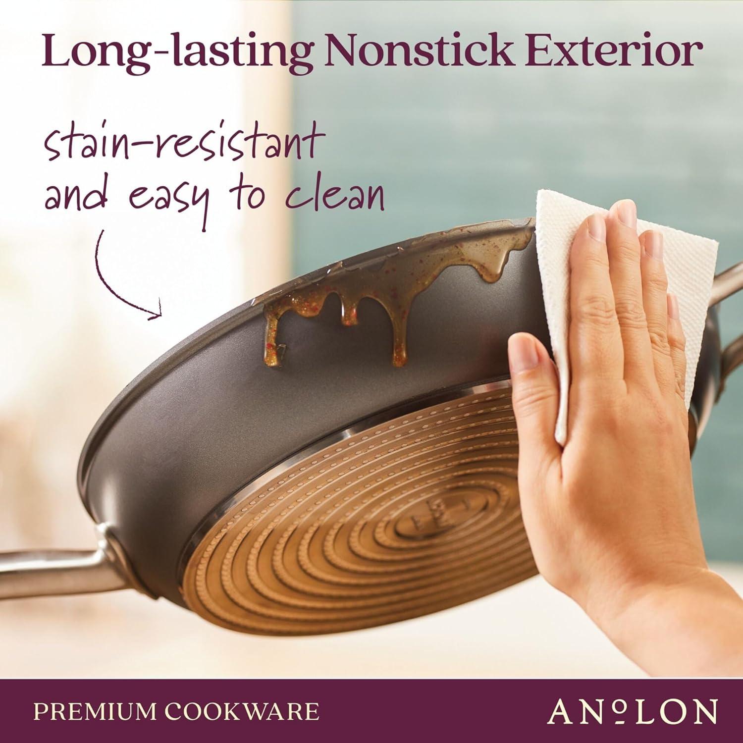 Anolon Accolade 12.25" Forged Hard-Anodized Nonstick Frying Pan with Lid