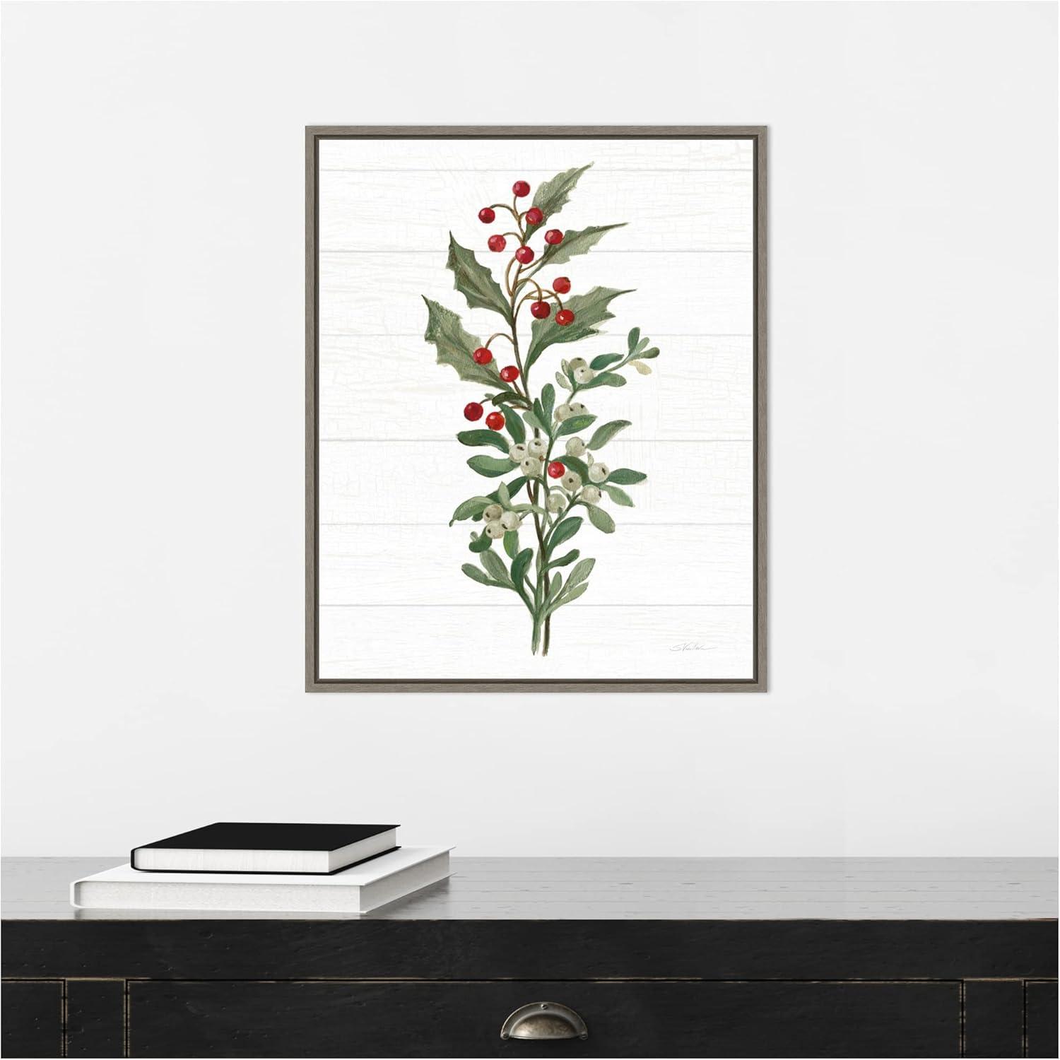 Amanti Art Christmas Moments V (Holly) by Silvia Vassileva Canvas Wall Art Print Framed 16 x 20-in.