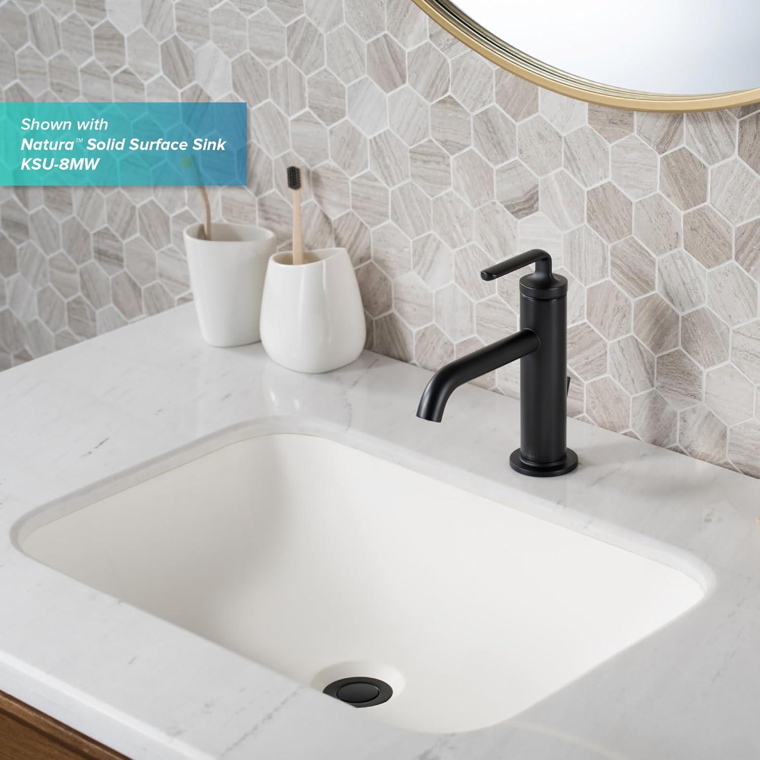 KRAUS Ramus Single Handle Bathroom Sink Faucet with Lift Rod Drain