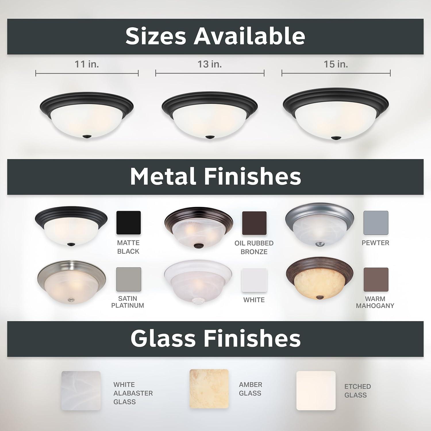 Designers Fountain 13.25 inch 2-Light Matte Black Flush Mount Ceiling Light, 1257M-MB-W