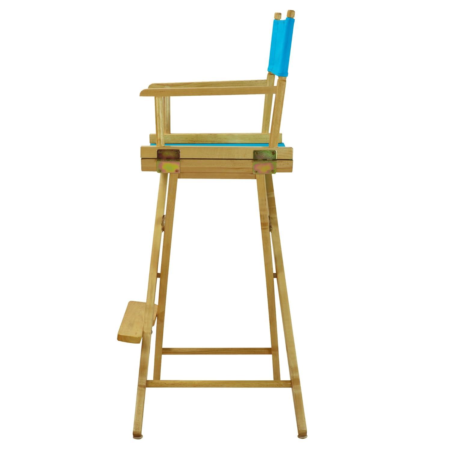 Casual Home 30" Director's Chair Natural Frame-Turquoise Canvas