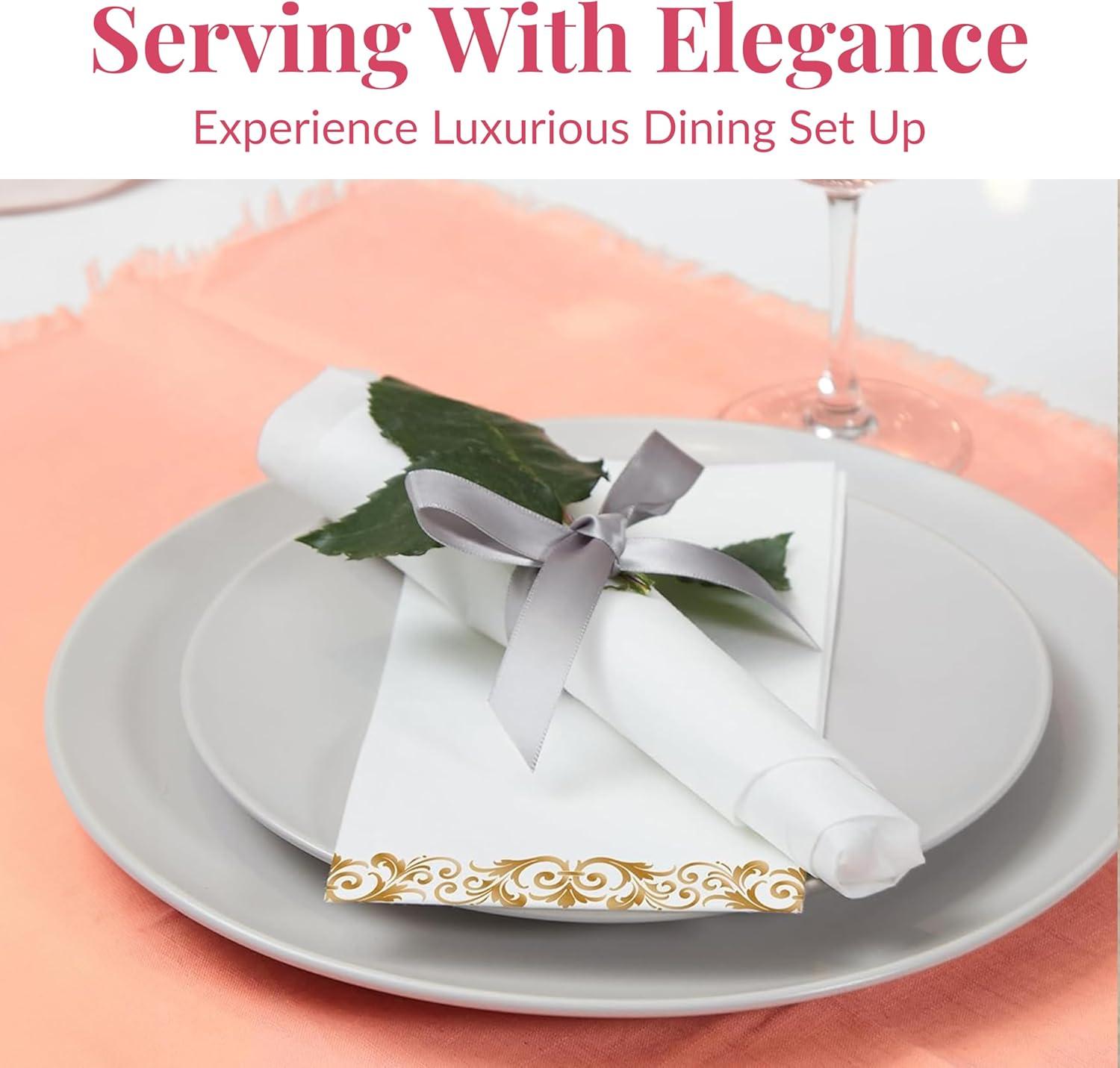 Prestee Feel Disposable Napkins-50 Linen, White