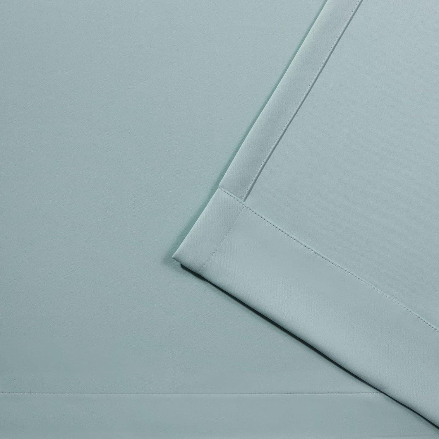 Set of 2 (63"x52") Sateen Twill Weave Insulated Blackout Grommet Top Window Curtain Panels Green - Exclusive Home: Room Darkening Drapes