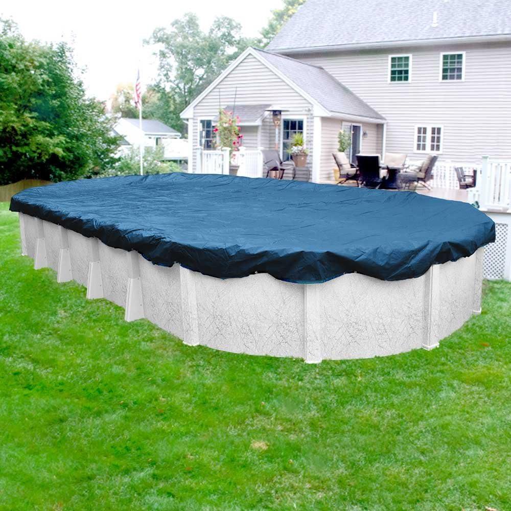 Imperial Blue Heavy-Duty Oval Winter Pool Cover, 21' x 41'